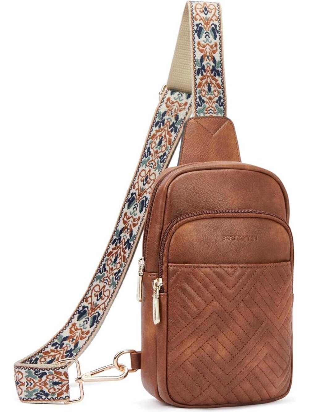 Quilted Crossbody Sling Bag for Women | Leather Fanny Pack with Adjustable